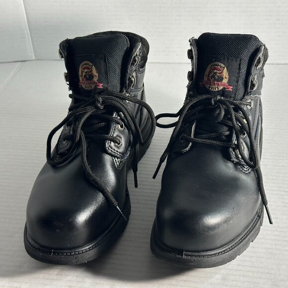 MENS 7W Black Leather Work Boots With steel safety toes main image 13